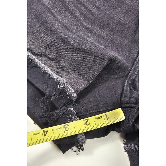 NWT Zenana black stretch grunge black cut off shorts sz M comfort summer emo - Picture 6 of 8